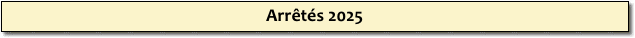 Arrêtés 2025